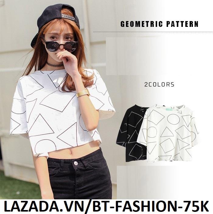 Áo Thun Kiểu Nữ Crop-Top (Hở Eo) Thời Trang Hàn Quốc Mới - BT Fashion (AT02B)
