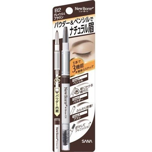 Chì kẻ mày và bột tán mày sana 3in1 ex 3way eyebrow liner with pencil - japan