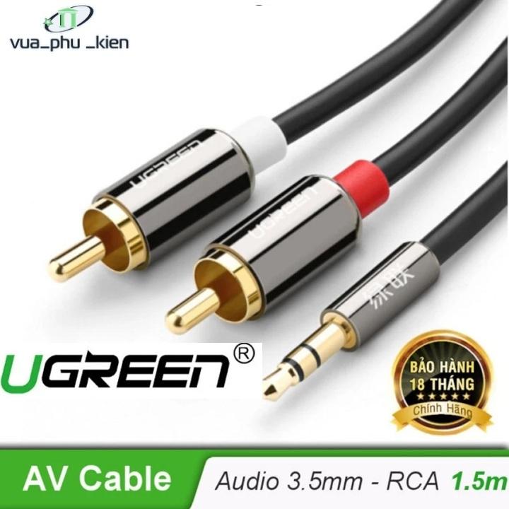 Cáp audio 3.5mm ra 2 đầu rca 1.5m ugreen ug-10583
