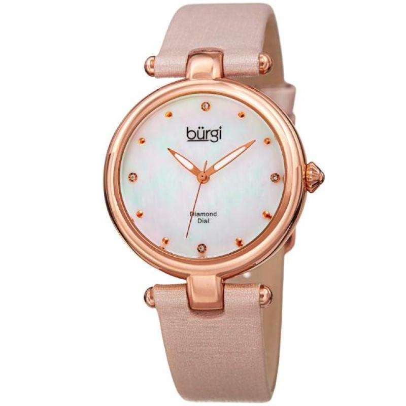 Nơi bán Đồng hồ nữ Burgi BR169 Mother of Peal Rose Gold mặt vàng hồng khảm xà cừ