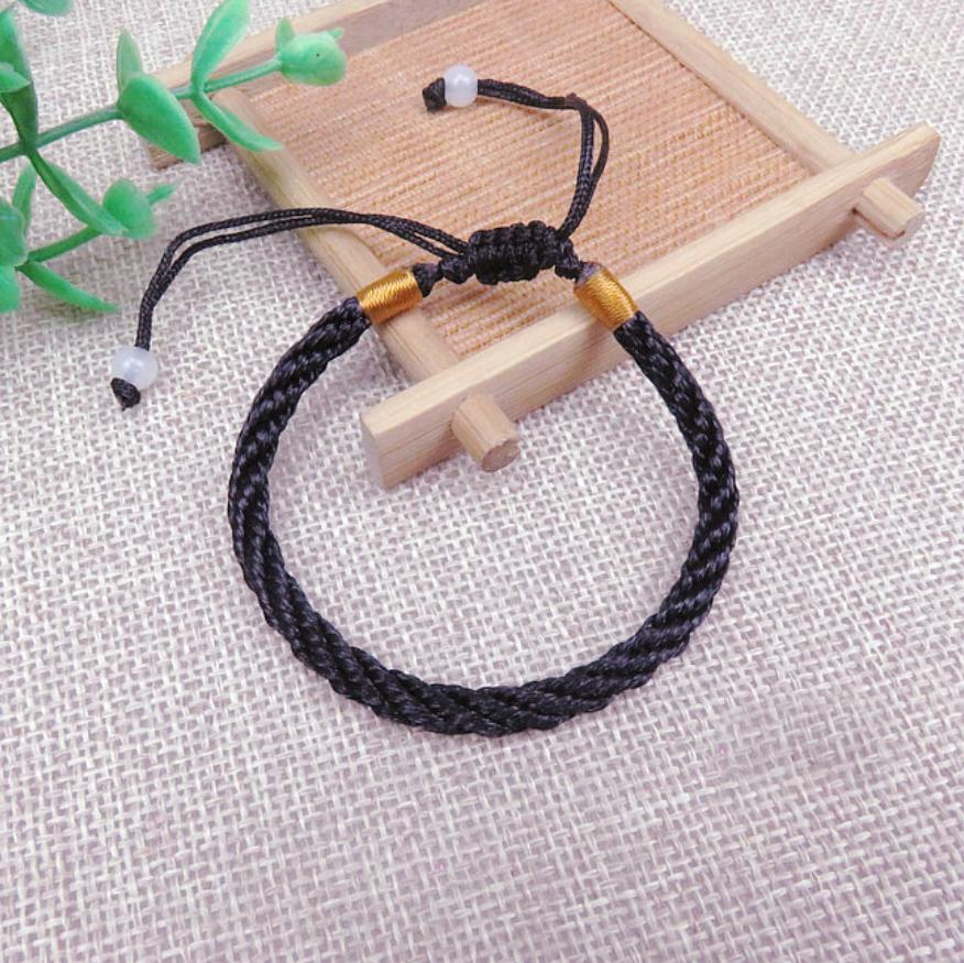 Vòng tay ebi chỉ màu dây rút may mắn đen