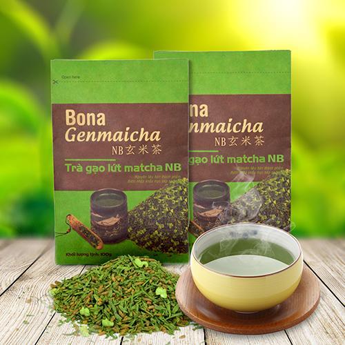 [HCM]Trà xanh gạo lứt nhật Bản - Bona Genmaicha 100gr