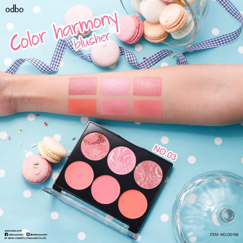 Phấn má 6 ô odbo color harmony blusher