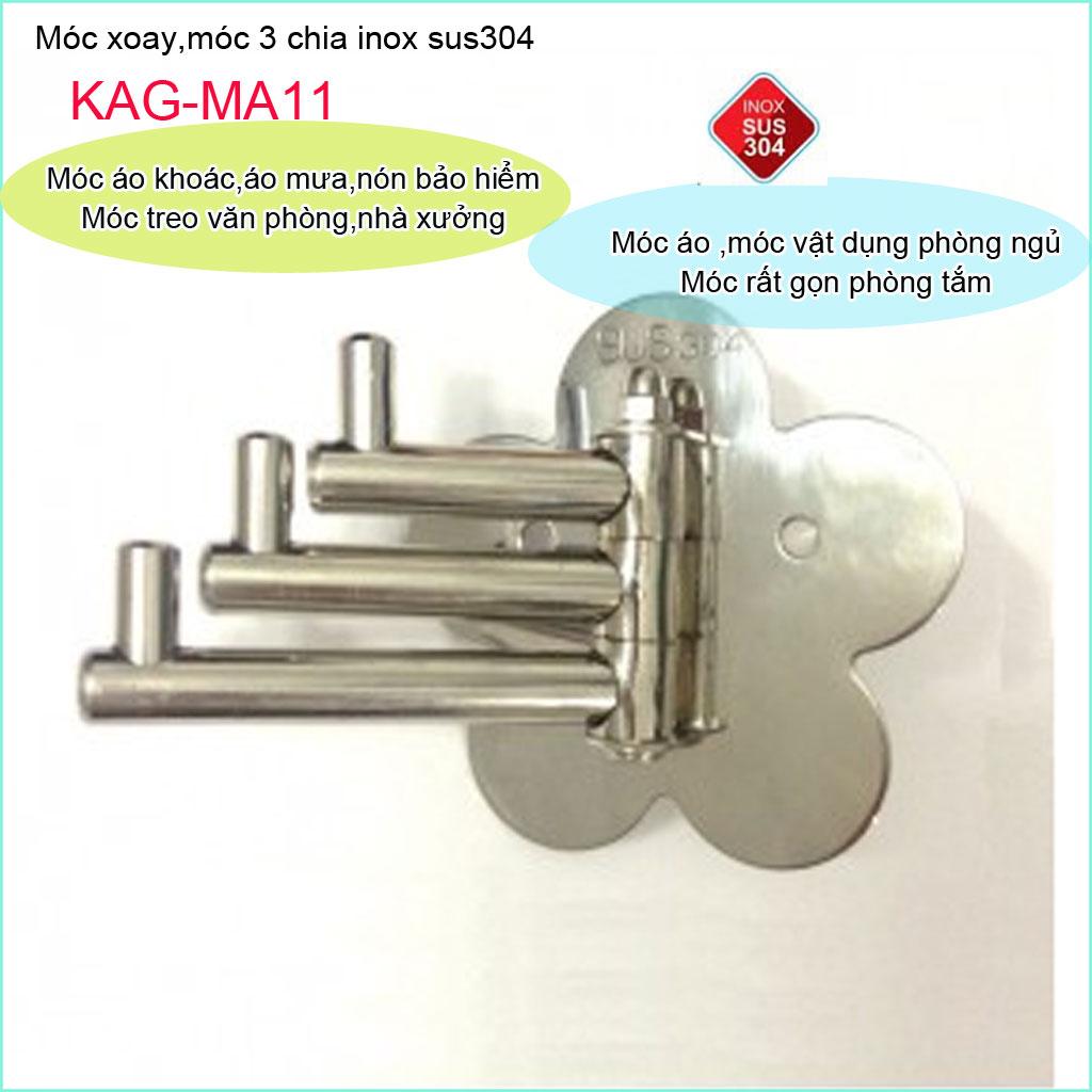 Móc áo inox 304 móc áo treo đồ inox roto sus304 kag-ma11