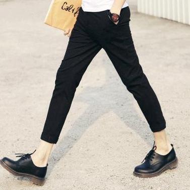 Thanh lý nghỉ bán quần nam polyester đen trơn hàng nhập