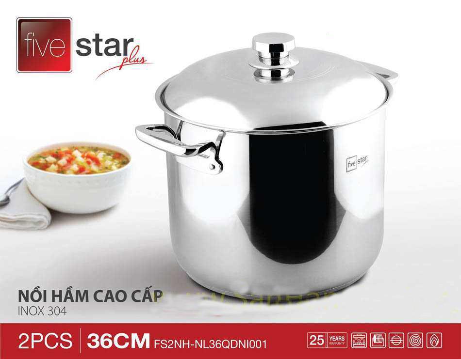 Nồi luộc gà inox 304 quai đúc fivestar 36cm