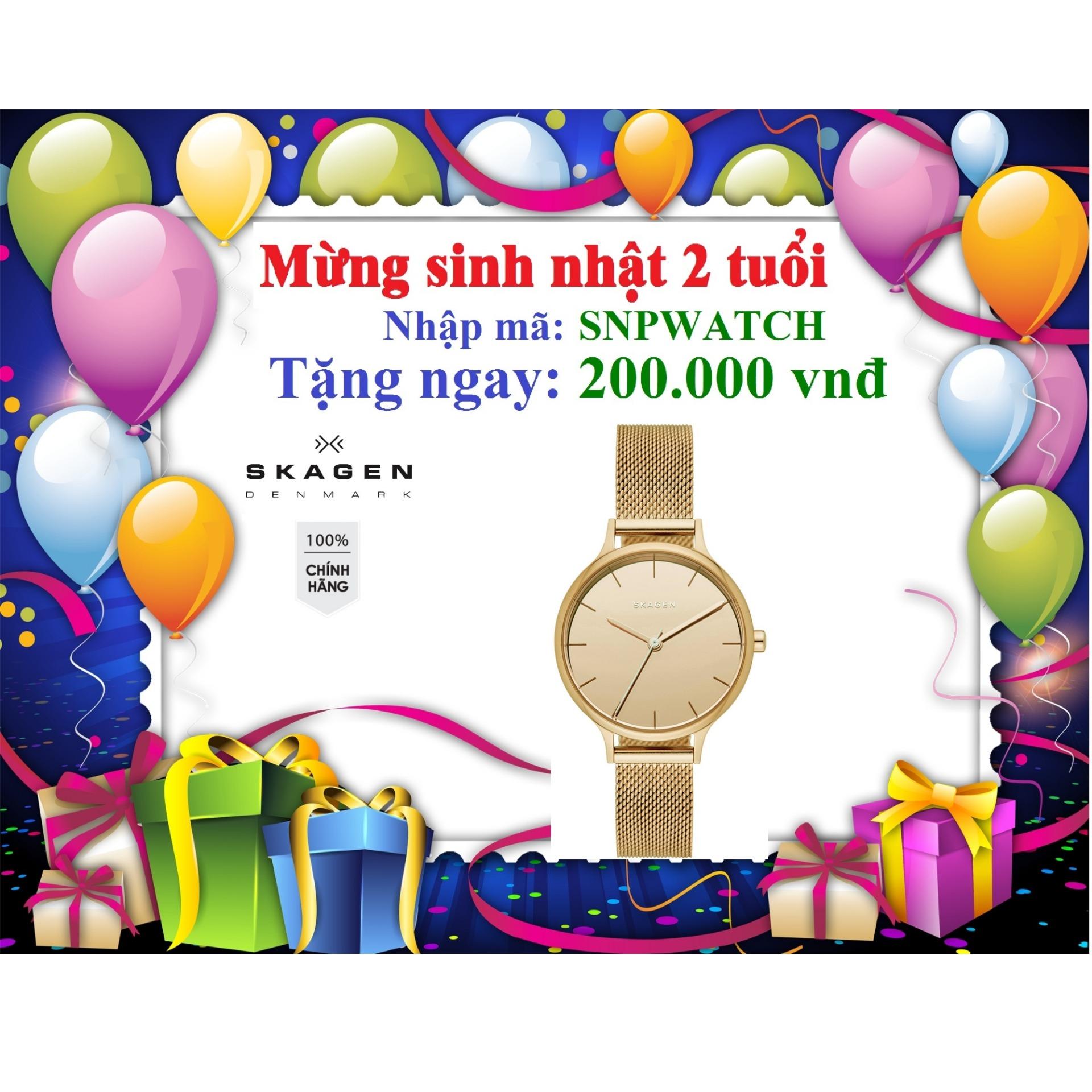 Đồng hồ thời trang nữ dây kim loại cao cấp Skagen SKW1075 - Mặt 30mm