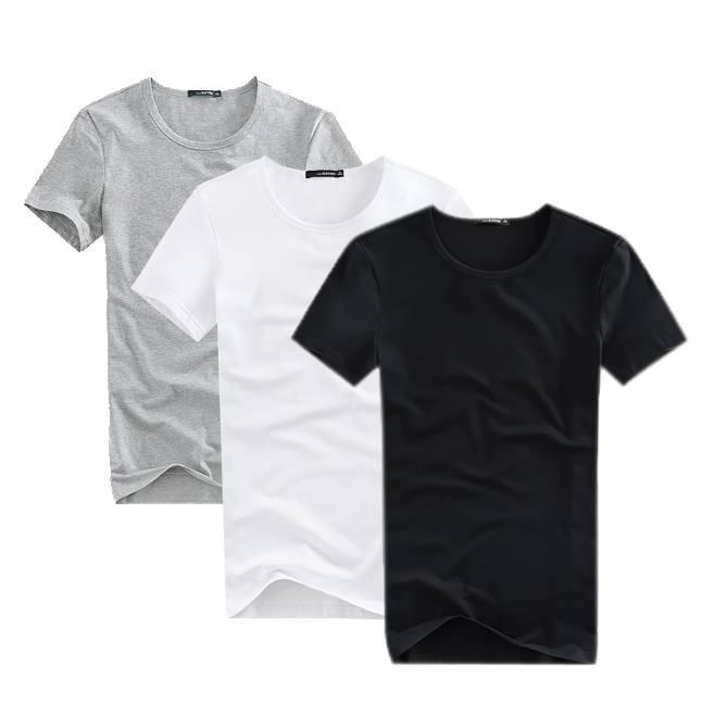 [HCM]ÁO BODY - Bộ 3 áo thun nam body cổ tròn vải dày mịn thấm hút tốt ( đen trắng xám )