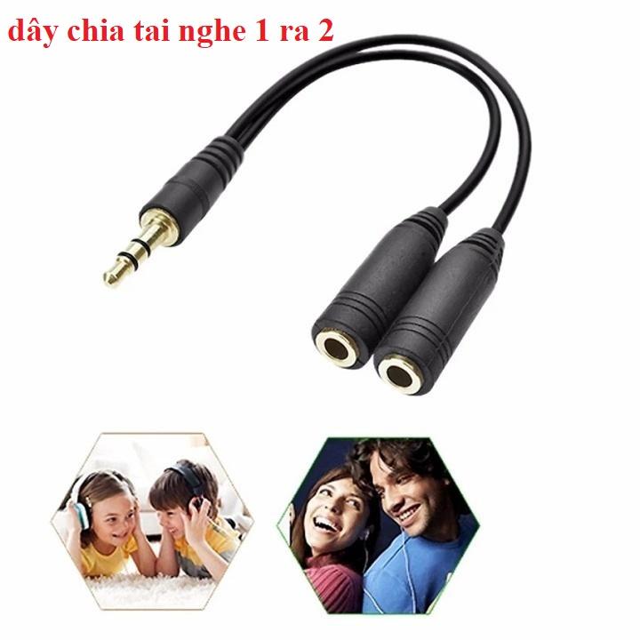 Dây chia jack loa chuẩn 3.5 từ 1 ra 2