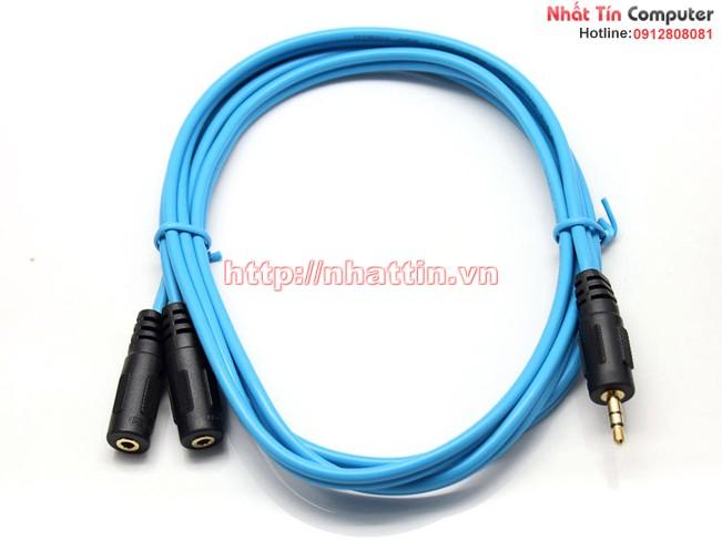 Cáp chia 2 cổng audio 3.5mm dài 1.5m dtech dt-6225