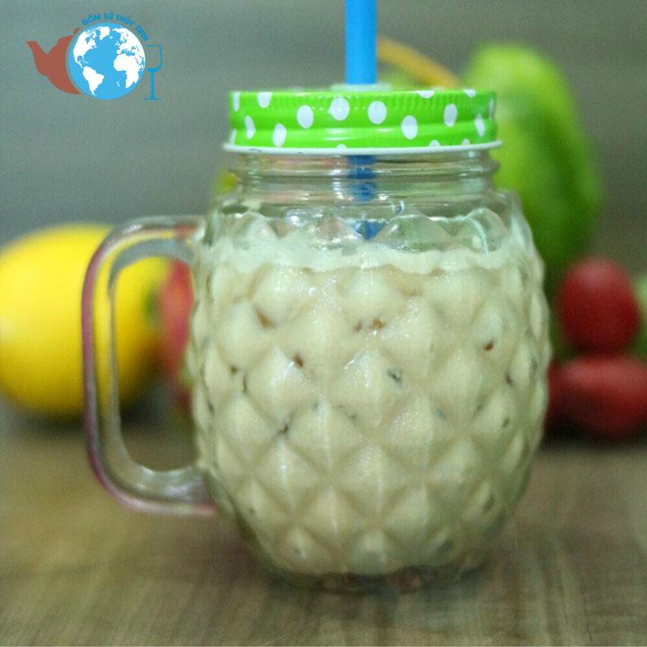 Ly Quai Trà Sữa Thủy Tinh Hình Trái Thơm 400ml