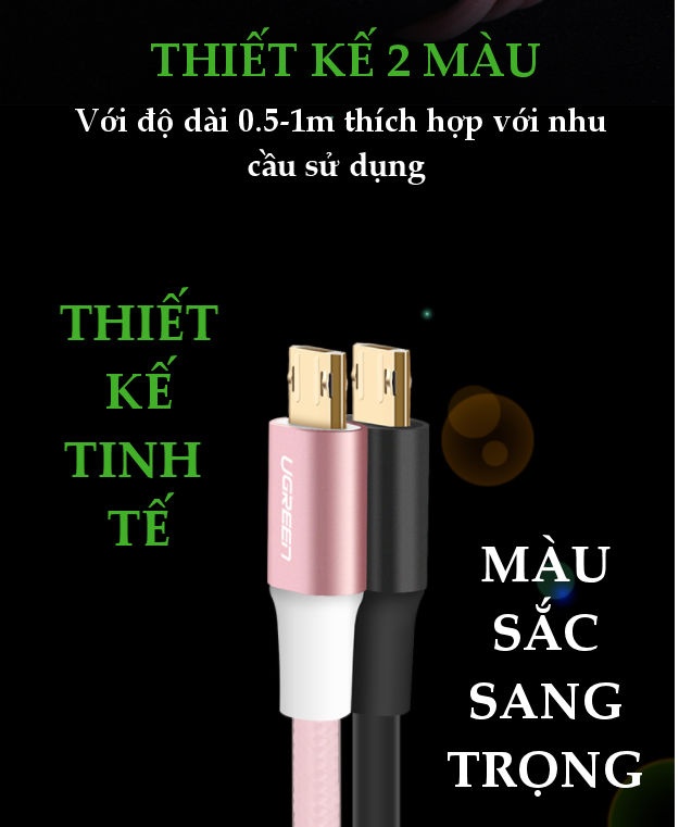 Cáp sạc Micro USB (công nghệ mới, cắm được cả 2 chiều) sang USB 2.0 dài 0.5-1m UGREEN US223 Cáp sạc Micro USB (công nghệ mới, cắm được cả 2 chiều) sang USB 2.0 dài 0.5-1m UGREEN US223