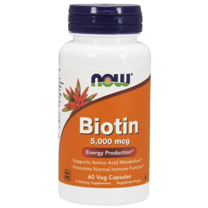 Viên uống ngăn ngừa rụng tóc, bạc tóc, gãy móng Biotin 5,000 mcg hãng NOW Foods USA