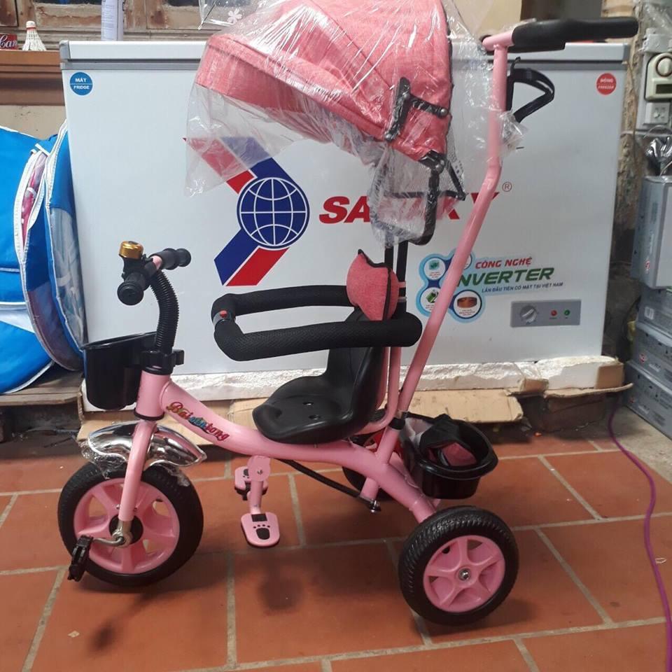 XE ĐẨY 3 BÁNH CÓ MÁI CHE CHO BÉ