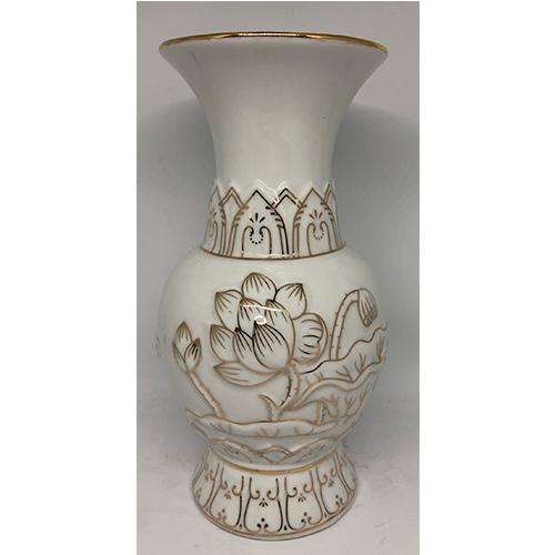 Bình bông bạch ngọc trắng 8" PT0110