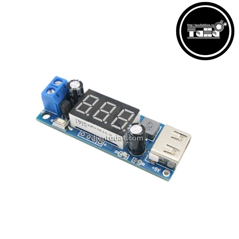 Mạch hạ áp buck 4.55-40v xuống 5v 2a cổng usb sạc điện thoại