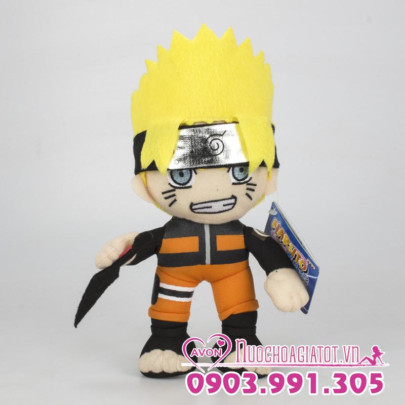 [HCM]Gấu bông Naruto Áo Đen Cam tặng túi quà 20cm