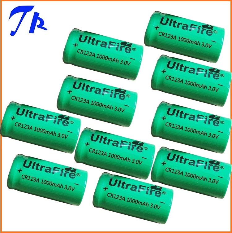 10 viên pin sạc cr123a pin máy ảnh cr123a ultrafire 1000mah 3v
