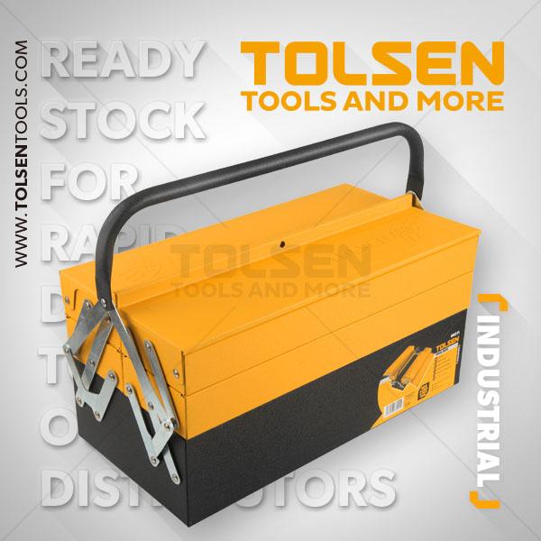 Thùng đựng dụng cụ thép 3 tầng 404x200x195mm tolsen 80211