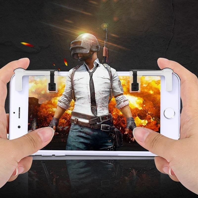 Bộ 2 nút bấm hỗ trợ chơi game pubg dòng c9 chạm màu trắng