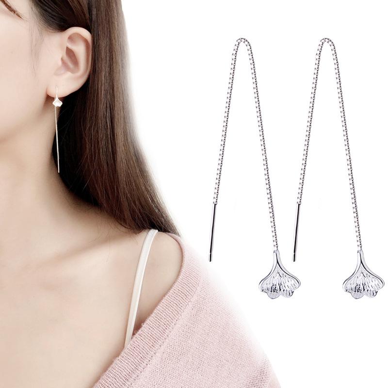 Bông tai nữ thời trang chiếc lá tòn teng xinh xắn phong cách Hàn Quốc HHN-ED026