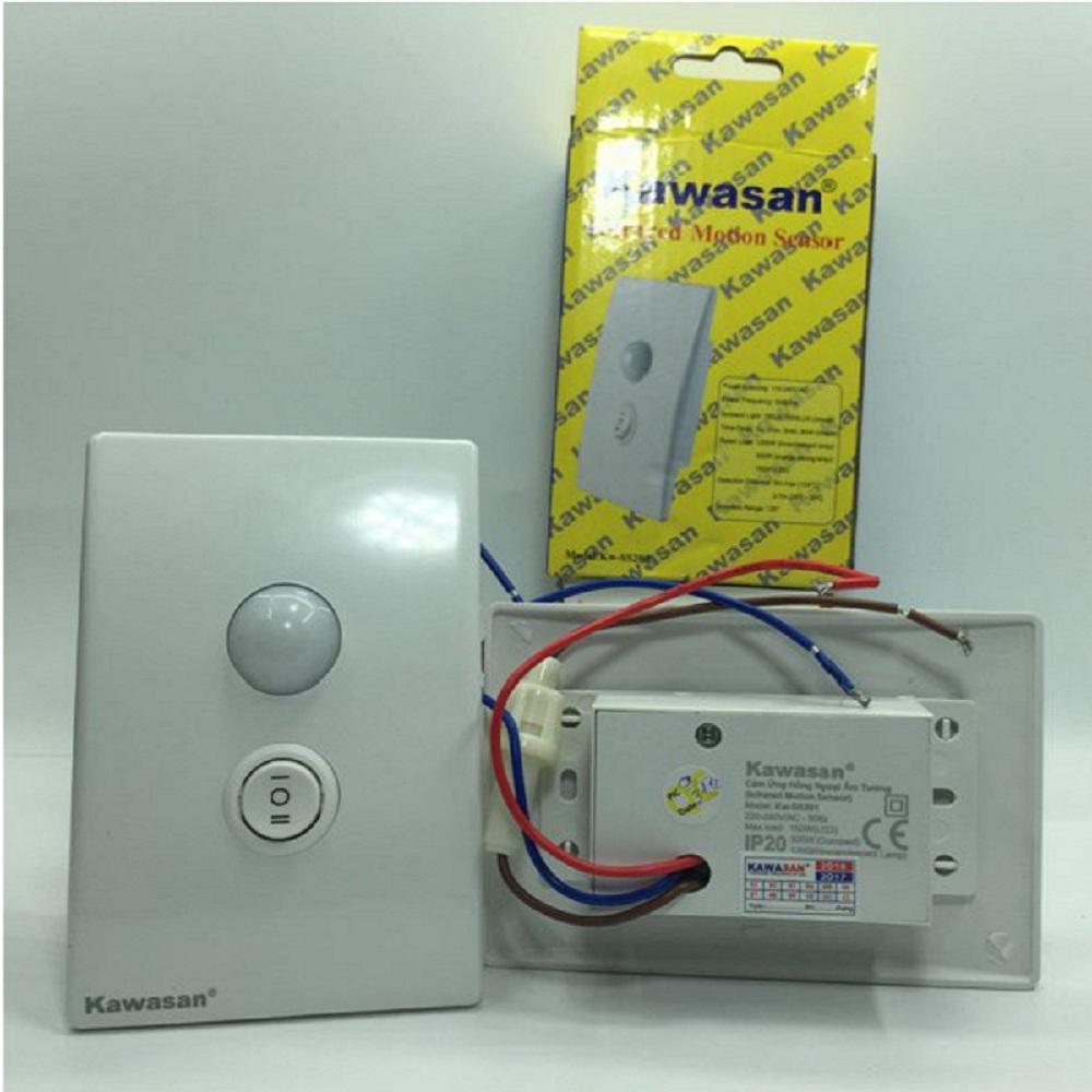 Công tắc cảm ứng hồng ngoại gắn âm tường có nút bật tắt tùy chỉnh Kawasan KW-SS201