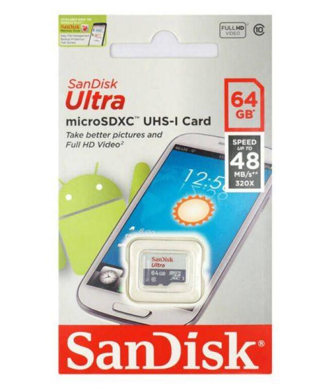 Thẻ nhớ Micro SD SanDisk Ultra 64GB Class 10 (new 2018)