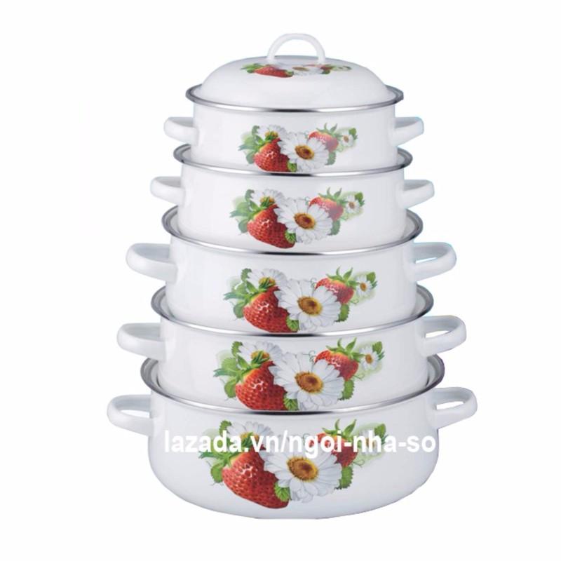 Bộ 5 nồi tráng men cao cấp mishio