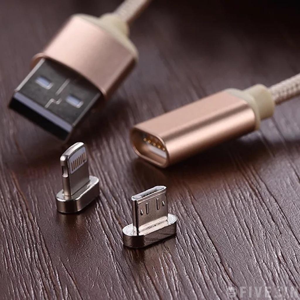 Cáp sạc nam châm 2 đầu cho đầu Micro USB và Lightning siêu tiện dụng