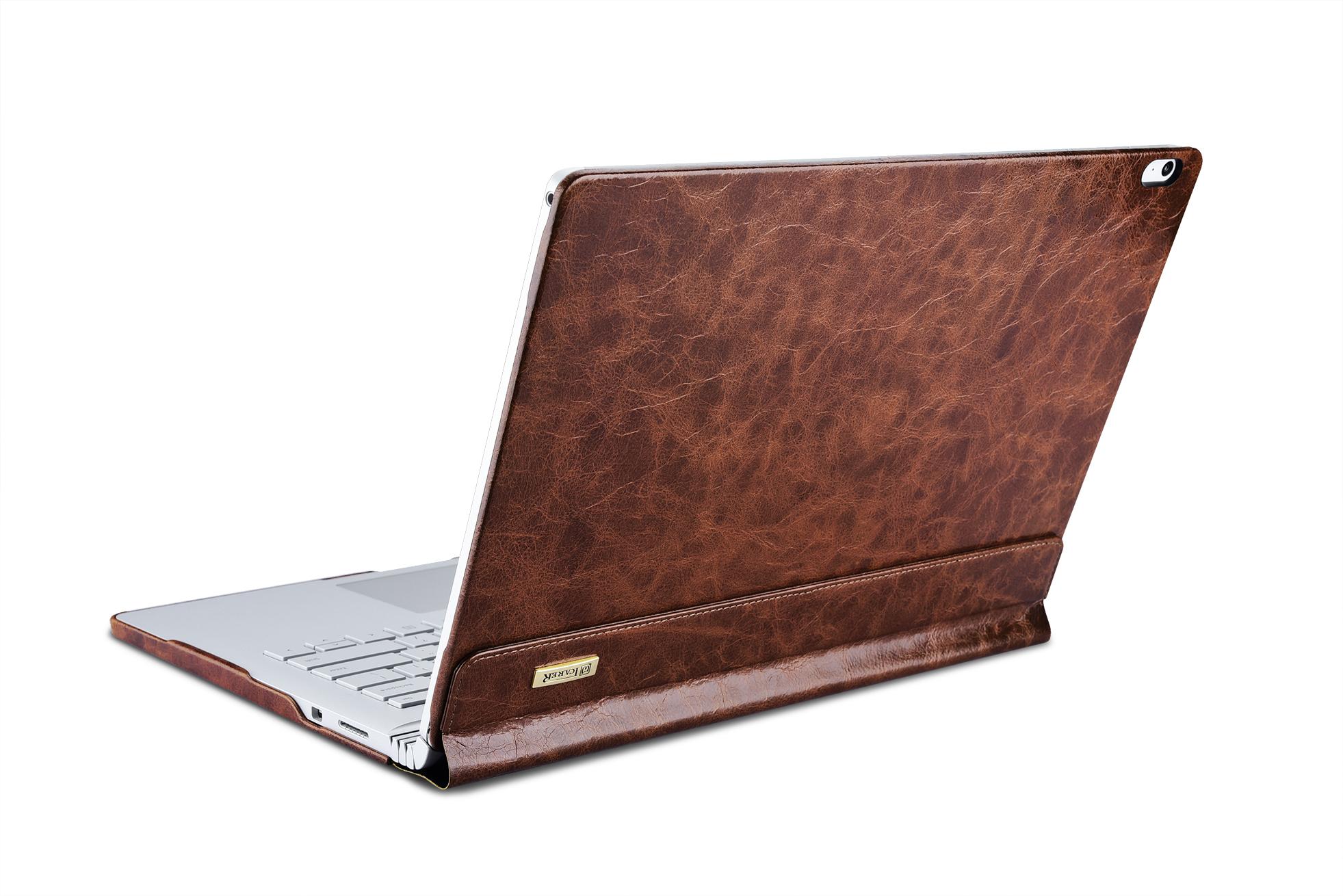 Ốp da bảo vệ toàn thân Surface Book – Oil Wax Vintage Genuine Leather Detachable Folio Case