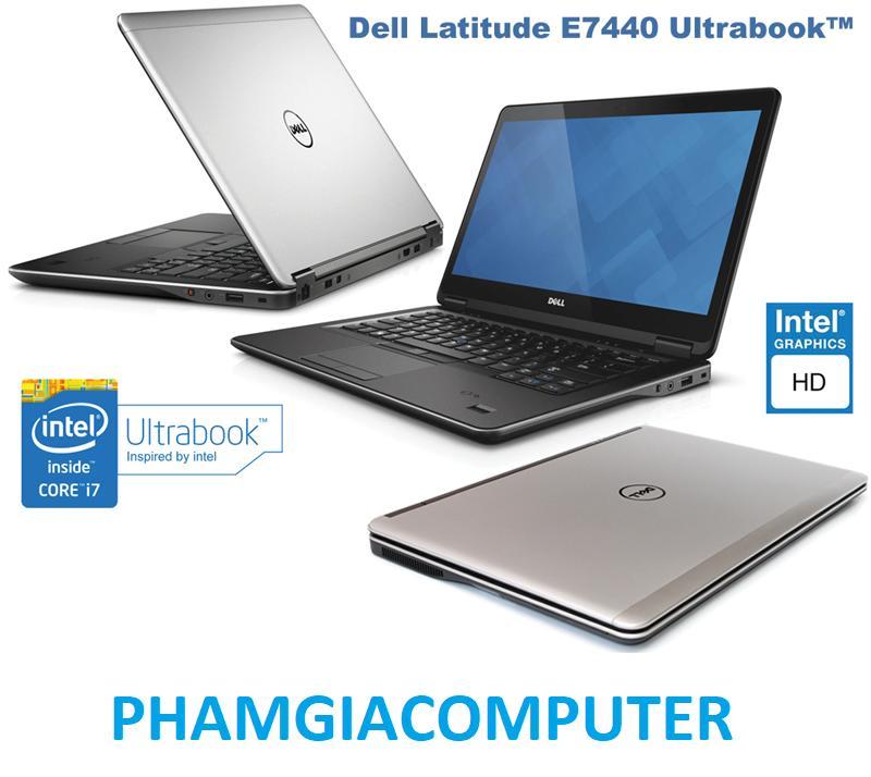 Laptop  Dell E7440 Core i7 4600U Ram 8G SSD 128G HDD 500G 14in Ultrabook 1.7kg- Hàng nhập khẩu -Tặng Balo, chuột wireless