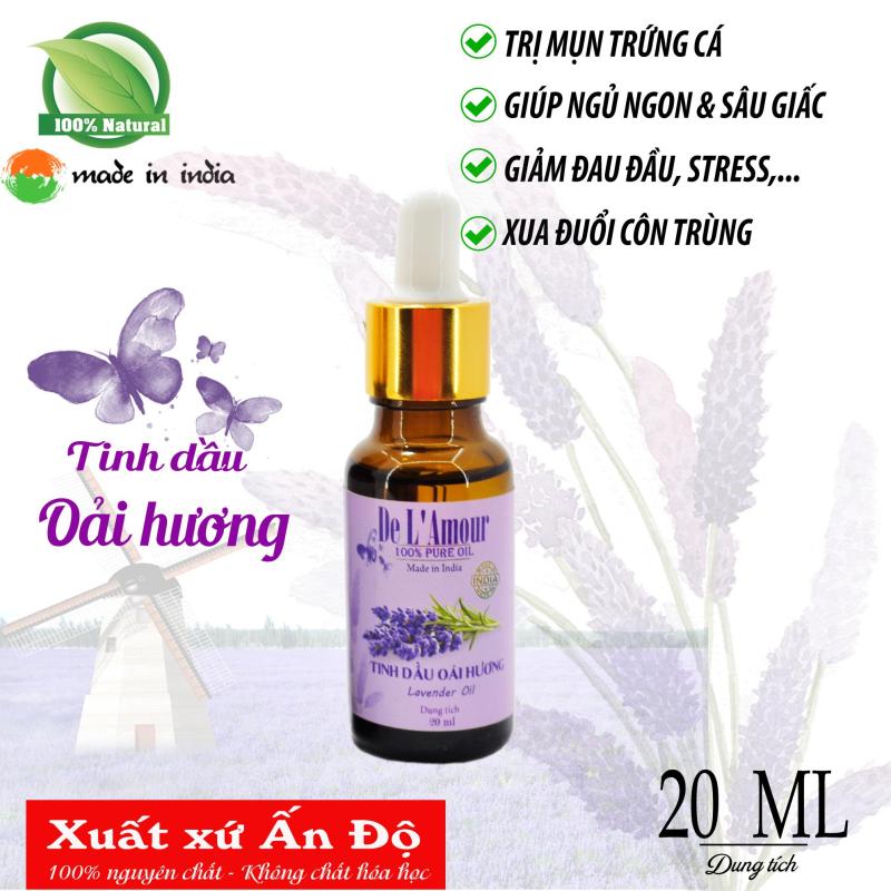 Tinh Dầu Oải Hương Lavender 100% tinh khiết thiên nhiên - De Lamour - (Loại 20 ml) - Ấn Độ - Tinh dau Lavender cao cấp