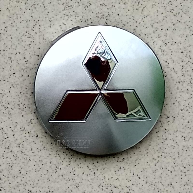 Logo chụp mâm bánh xe Oto (1 cái logo) dùng cho lazang Mitsu 82mm (Bạc)
