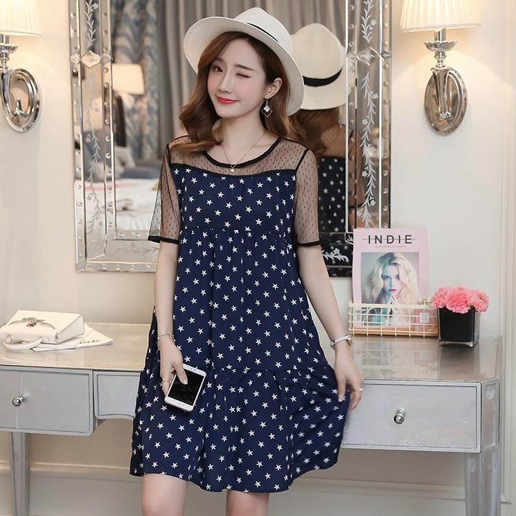 Đầm bầu họa tiết hình sao DB10