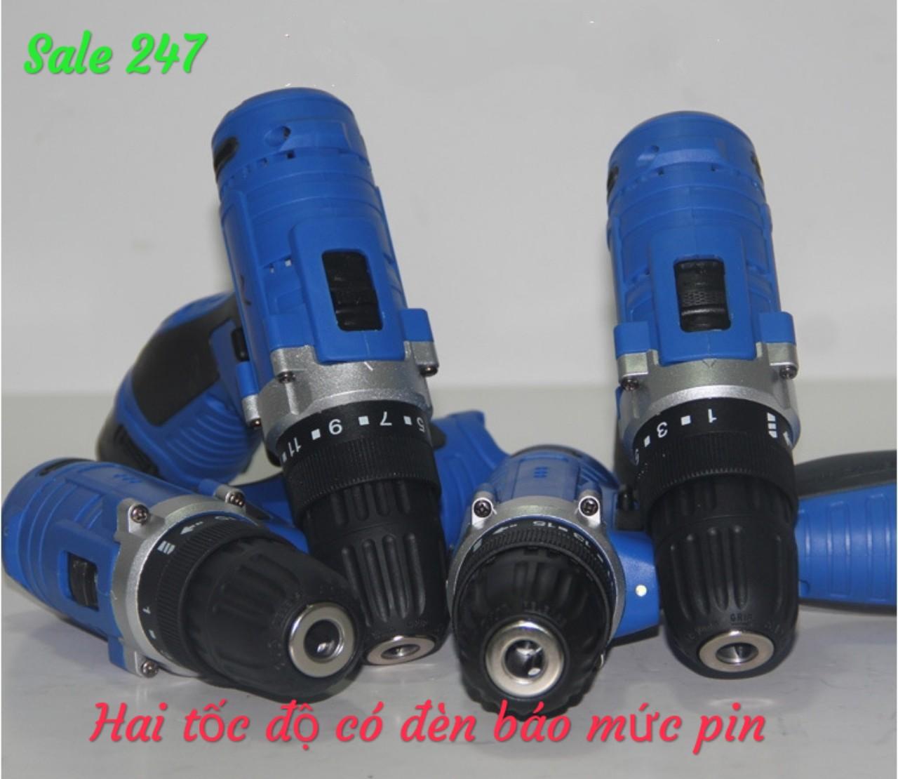 Thân Máy Khoan Pin 12v, Không Dây 2 Tốc Độ có đèn báo mức pin