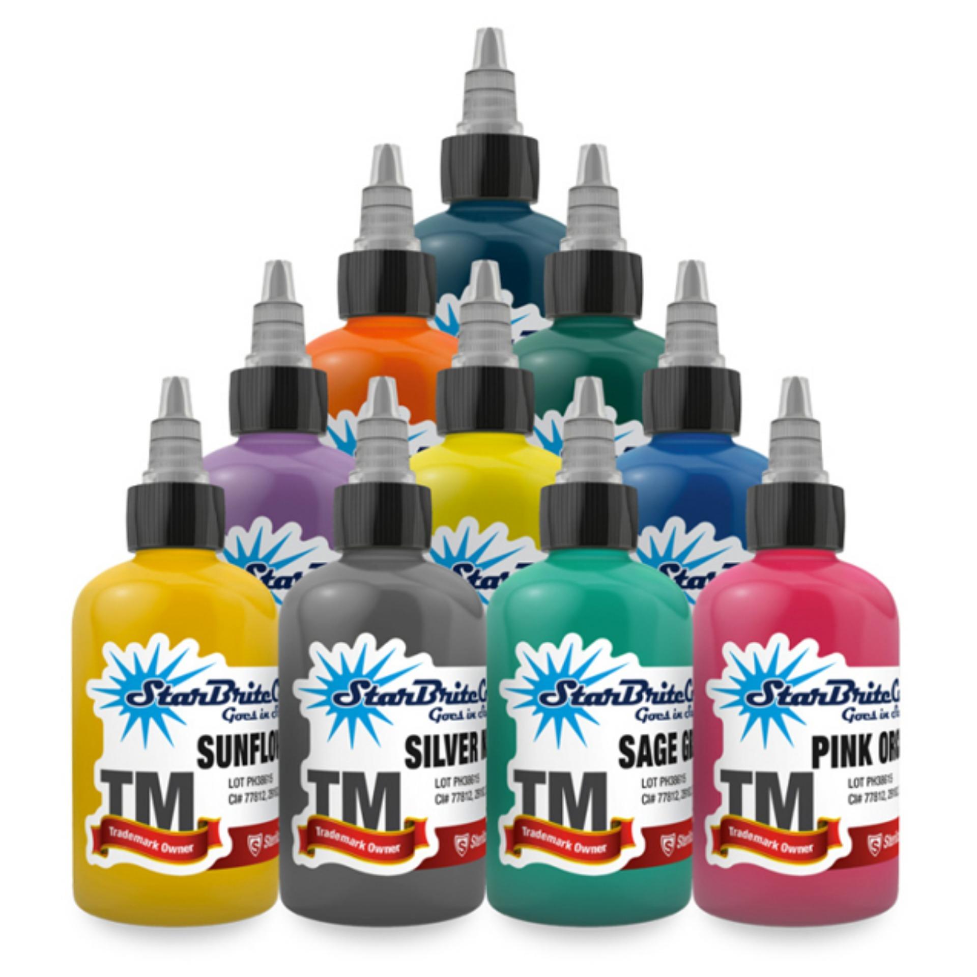 Bộ mực xăm starbrite tattoo ink floral 10 màu 15ml -1/2-oz của mark duhan
