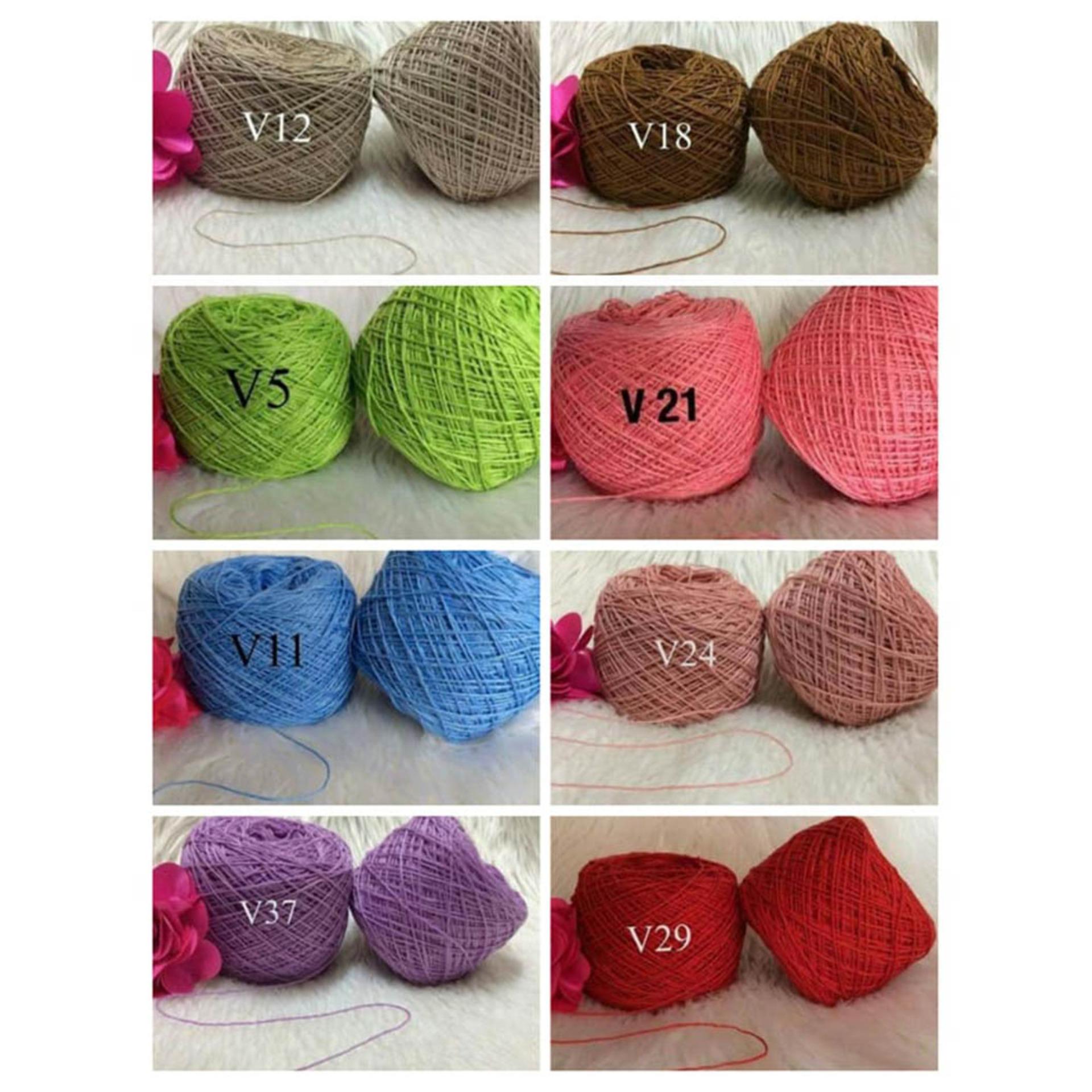 [HCM]Combo 3 cuộn Len cotton vn 1mm ( màu tự chọn) + 1 kim móc len + 1 kim khâu len