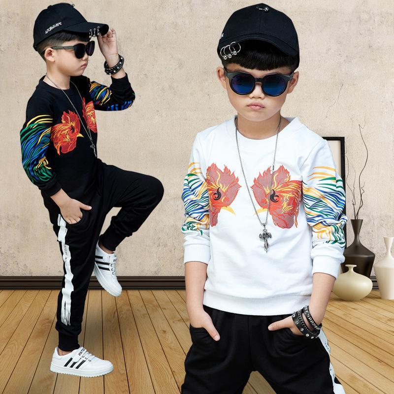 Đồ bộ quần áo bé trai thun cotton da cá size nhỡ cho bé từ 20kg đến 35kg( Màu Trắng- Đen) Nhật Bản