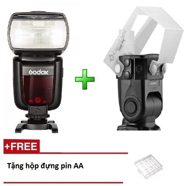 Đèn flash godox tt685s cho sony - kèm tản sáng gamilight event pro - tặng hộp đựng pin aa