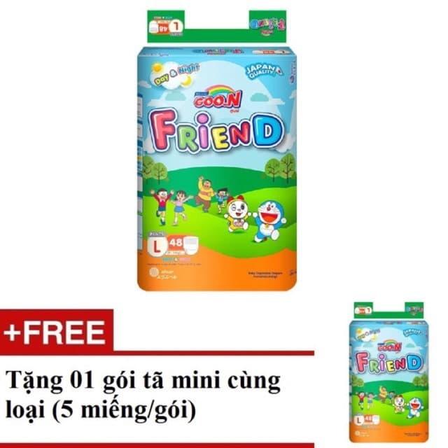 (Tặng Gói Bỉm Mini 5 Miếng) Bỉm Goon Friend Quần S62+5/ M58+5/ L48+5/ XL42+5/ XXL34+5