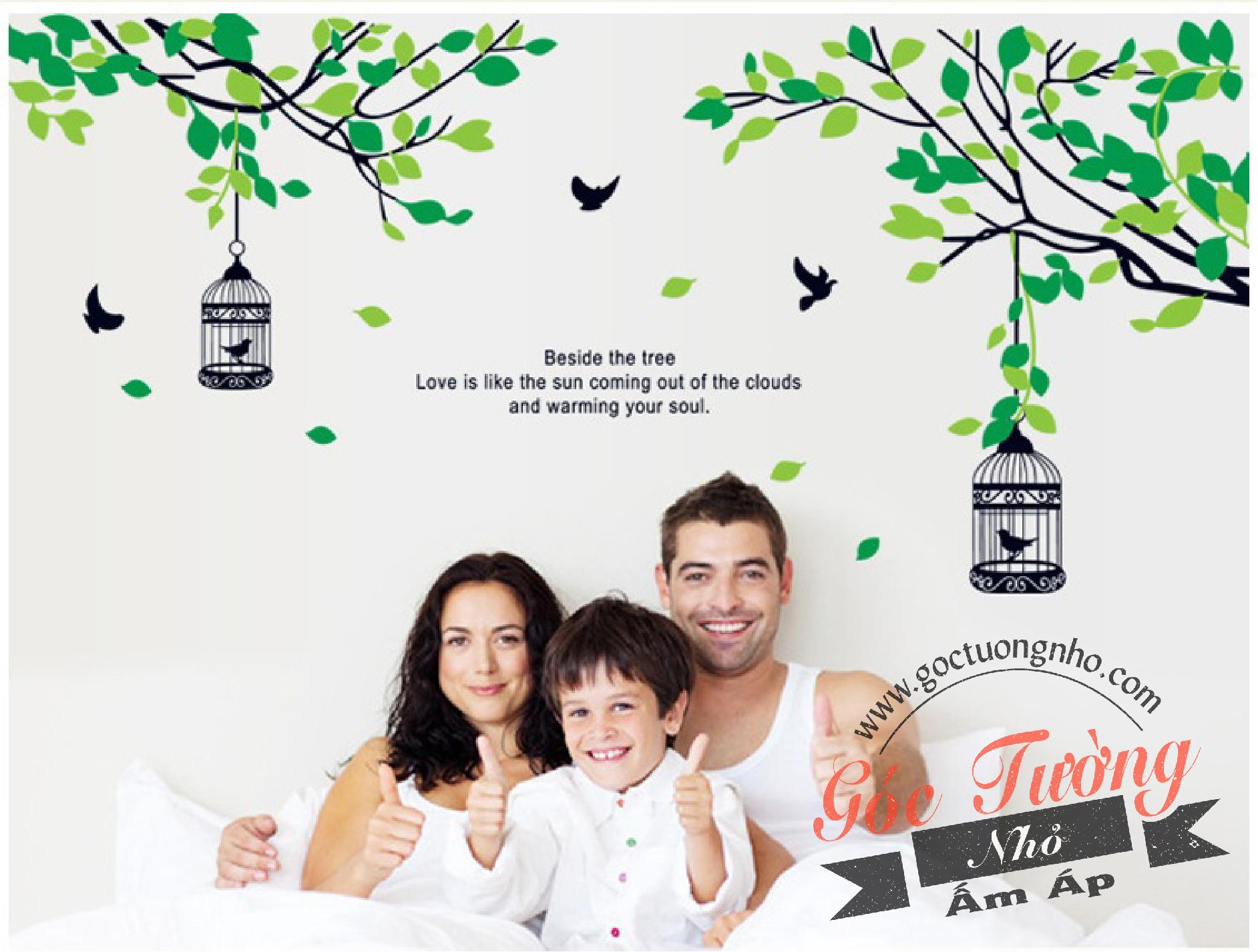 Decal dán tường hình cây xanh ay9045