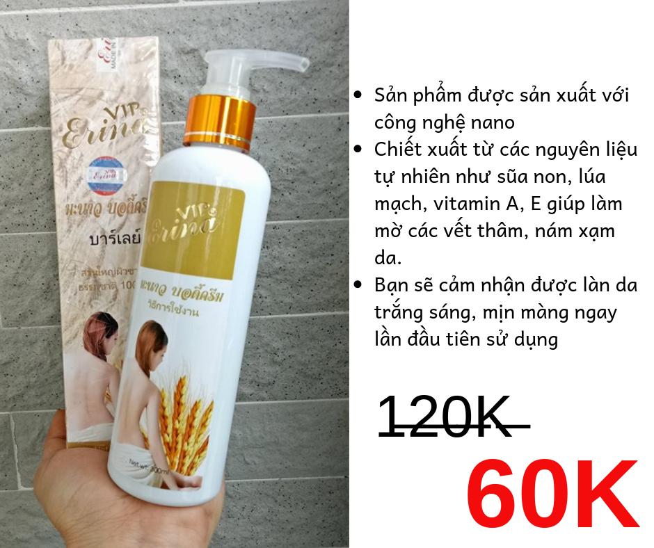 Hot trắng ngay lập tức cùng sữa tắm lúa mạch erina có video