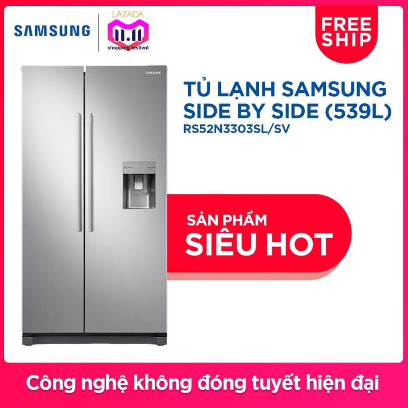 Tủ lạnh Side by Side Samsung RS52N3303SL/SV 539L (Bạc)