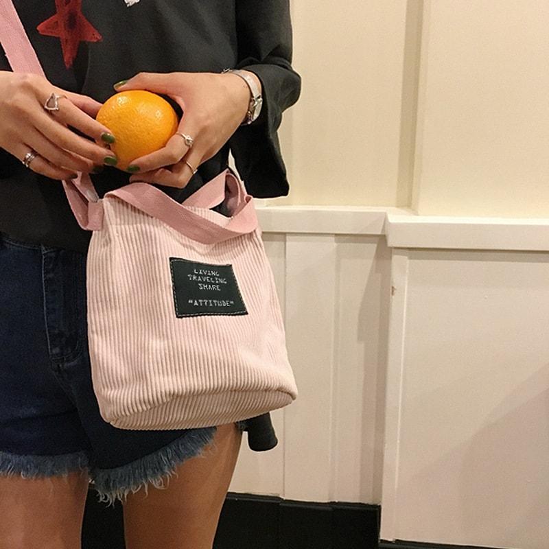 Túi Tote Túi Vải Nữ Túi Đeo Chéo Hàn Quốc Bản Nhỏ Màu Hồng