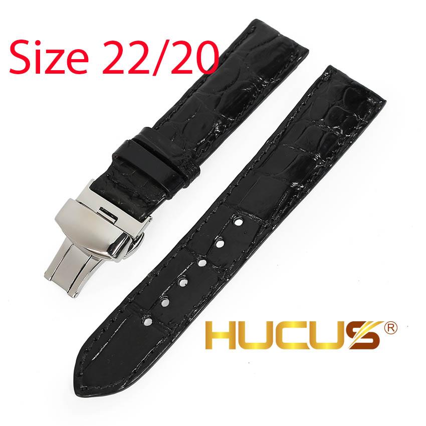 Dây Đồng Hồ Nam Da Cá Sấu + Khóa Bướm HC8103 (Size 22)