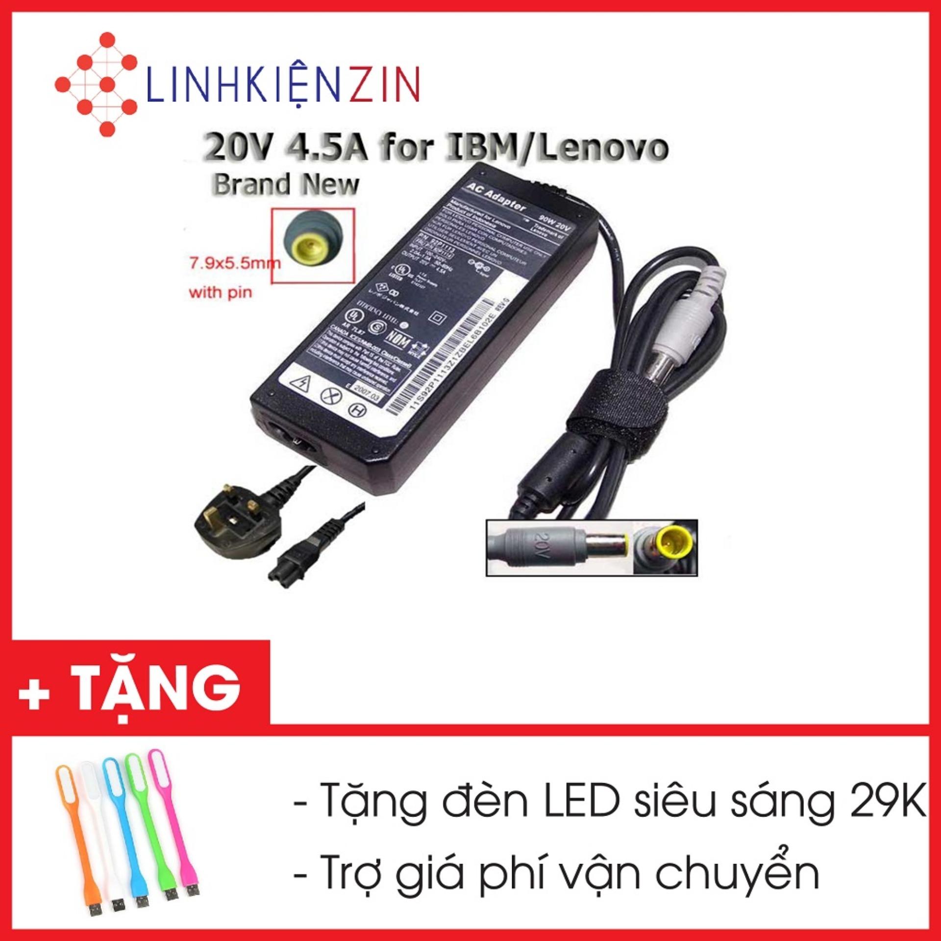 Sạc laptop lenovo thinkpad edge e420 e420s e520 e530 20v 4.5a tặng đèn led usb