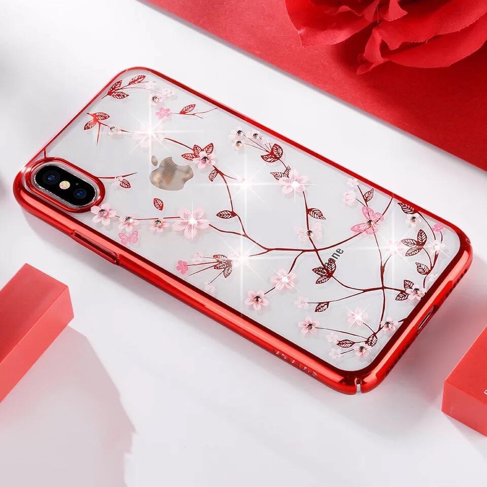 [HCM]Ốp lưng iphone X XS MAX XR 7 Plus 8 Plus hoa văn đính đá chất lượng cao cực đẹp