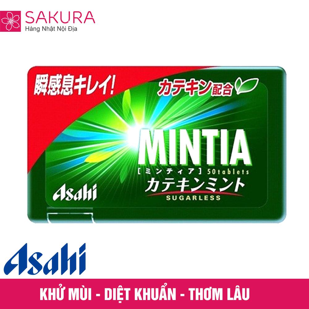 Viên ngậm Mintia catechin bạc hà trà xanh khử mùi Asahi