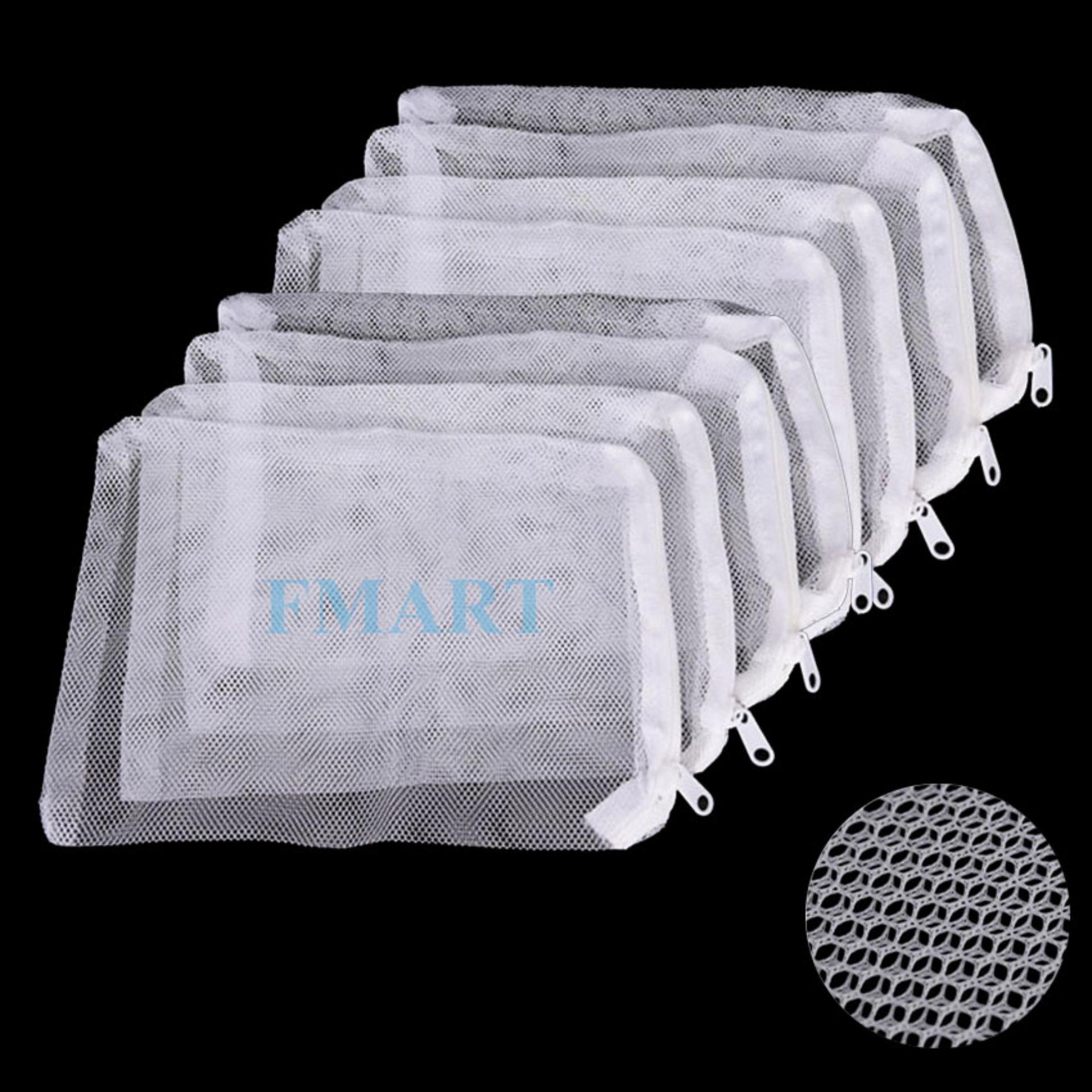 COMBO 8 Túi lưới - Túi đựng vật liệu lọc FMART dùng trong hệ thống lọc bể cá, hồ cá koi, máy lọc bể cá ( Cỡ trung - Trắng)