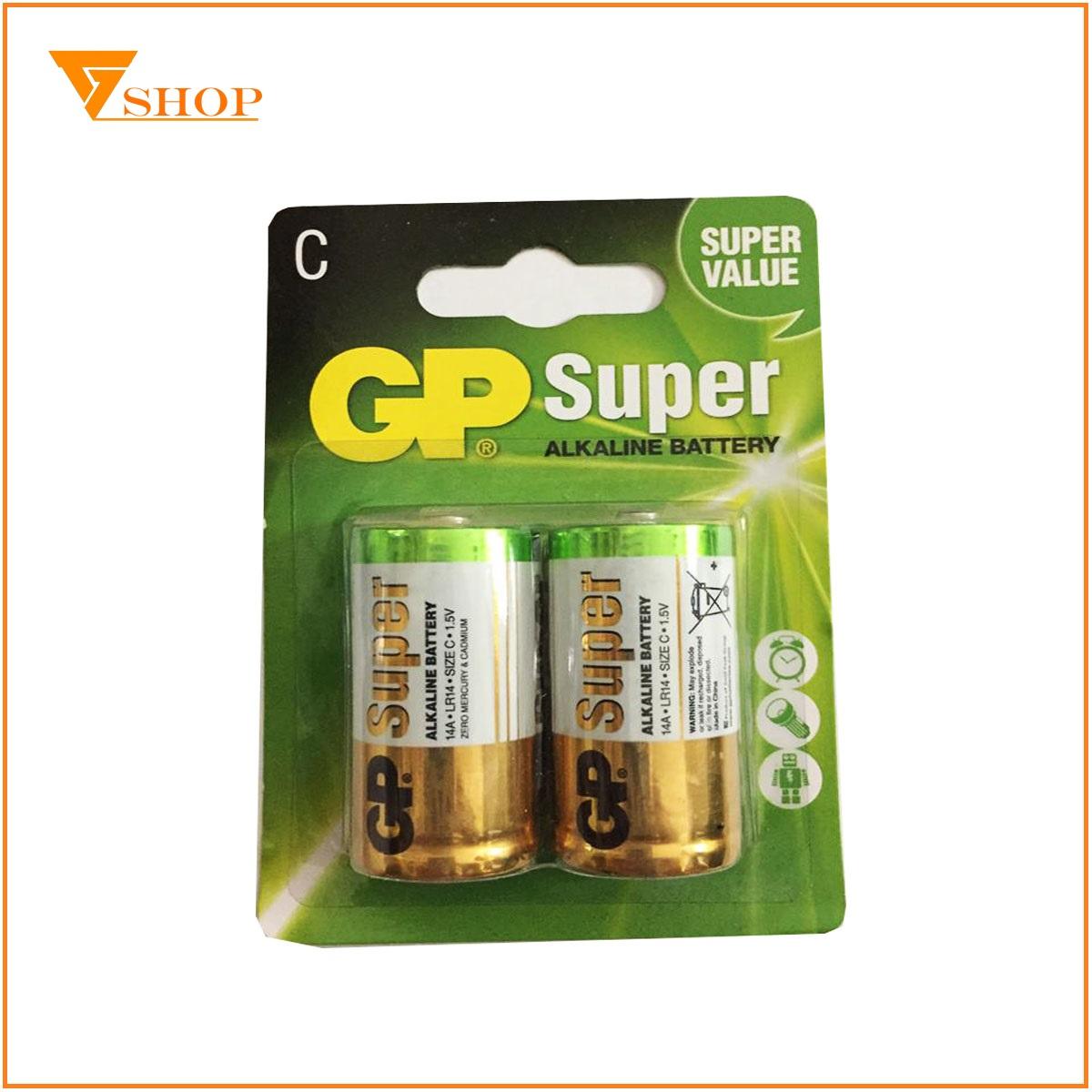 1 vỉ pin trung c gp super alkaline 1.5v